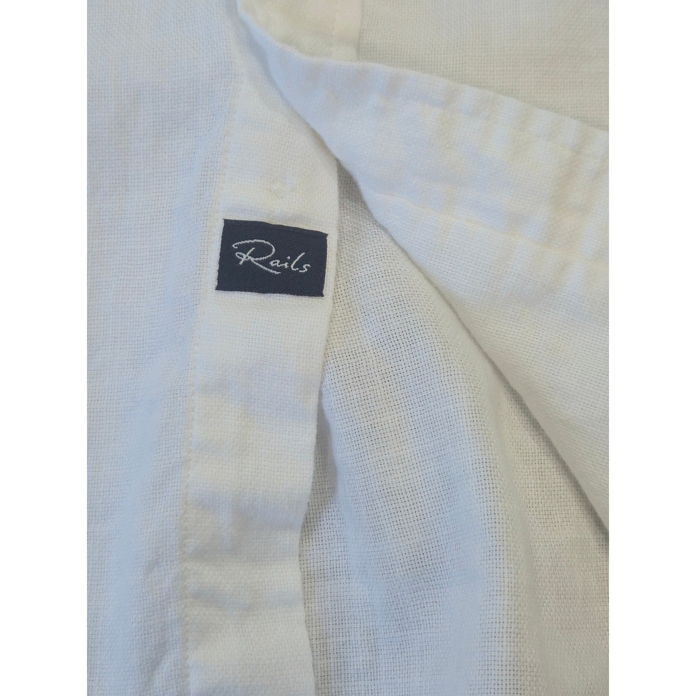 Rails Wyatt White100% Cotton Button Down Shirt Mens XXL Long Sleeve Pocket - Picture 9 of 12